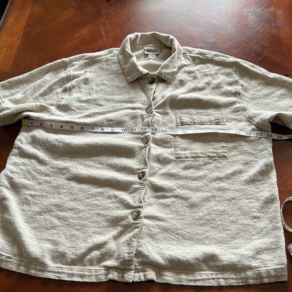 Chico’s Design 3 Beige Linen Blend Blouse Woman's Size 16 - Picture 7 of 8